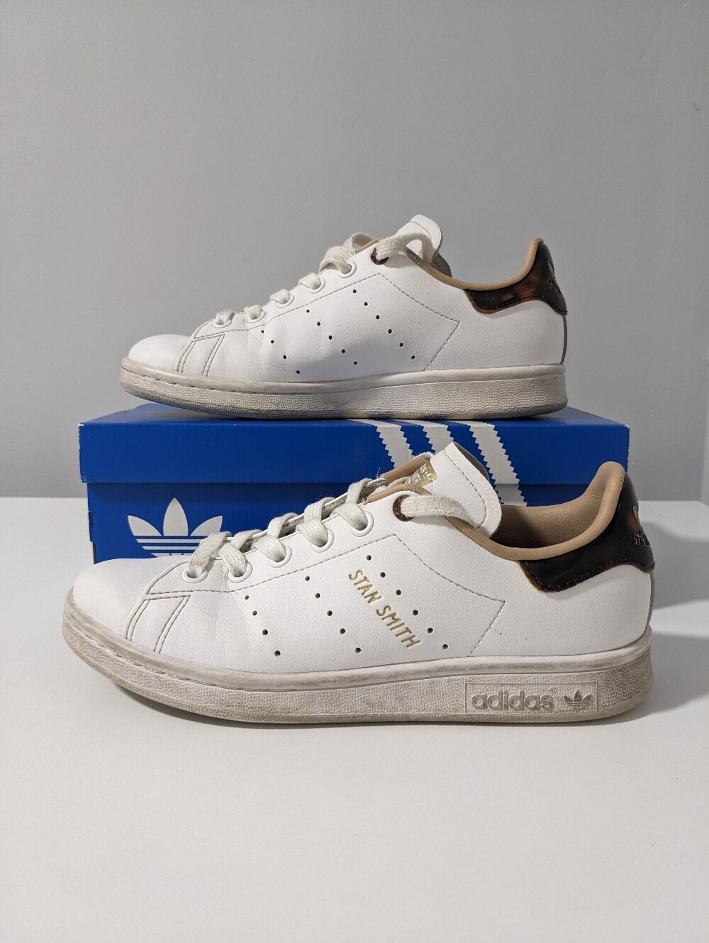 Adidas Originals Stan Smith | White & Tortoise Shell | Size 5